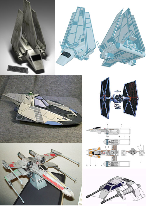 Бумажные космические корабли из star wars 
